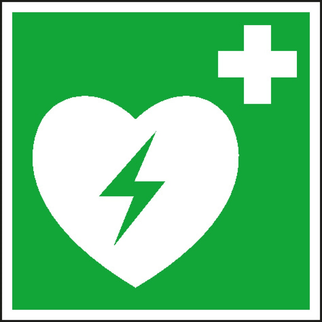 SafetyMarking® Defibrillatoren (AED), hxb 150 x 150 mm, folie HI Product afbeelding: SafetyMarking® Defibrillatoren (AED), hxb 150 x 150 mm, folie HI
