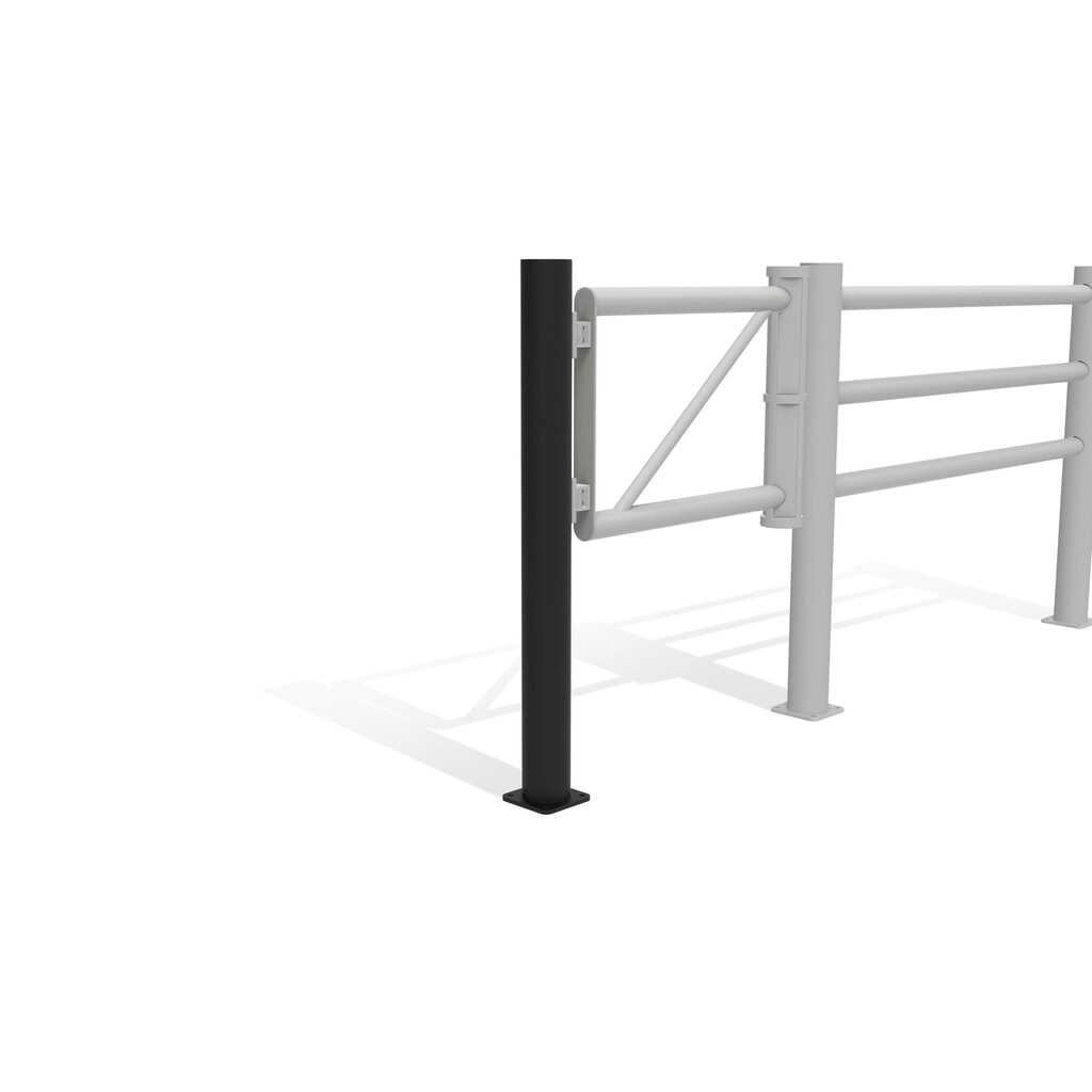 Klapdeur-eindpaal voor veiligheidshek ‘Delta‘, Ø 110 mm, hoogte 1.200 mm Productafbeelding nr. 11: Klapdeur-eindpaal voor veiligheidshek ‘Delta‘, Ø 110 mm, hoogte 1.200 mm
