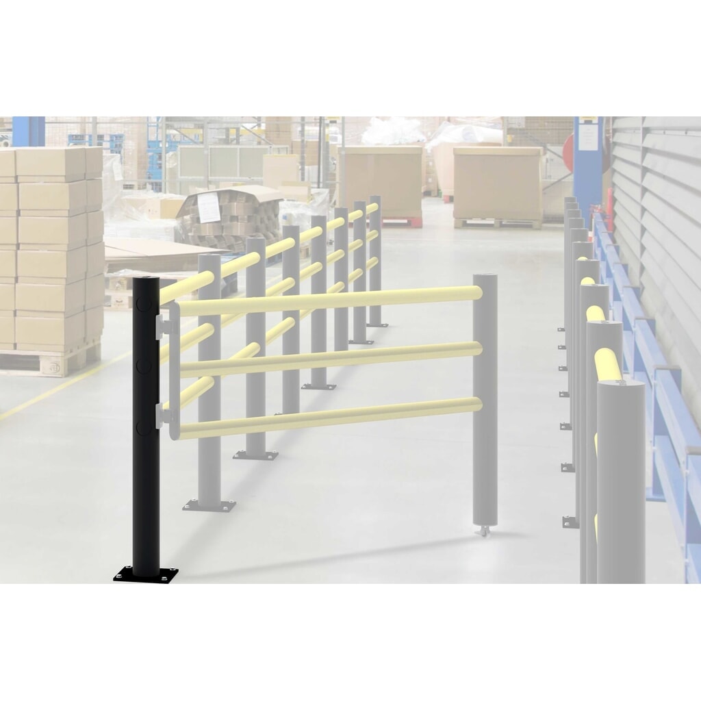 Productafbeelding nr. 12: Klapdeur-eindpaal dancop voor veiligheidshek ‘Delta‘, Ø 110 mm, hoogte 1.200 mm, 90°, links