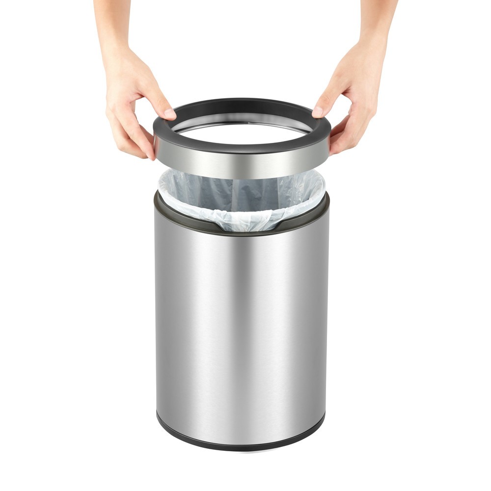 Productafbeelding nr. 3: Afvalbak EKO Round, 12 liter, mat roestvrij staal