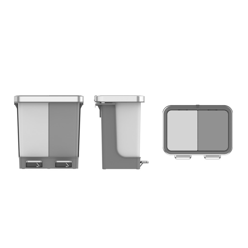 Productafbeelding nr. 11: Pedaalemmer EKO Hana Duo, 2x10 liter, wit, grijs