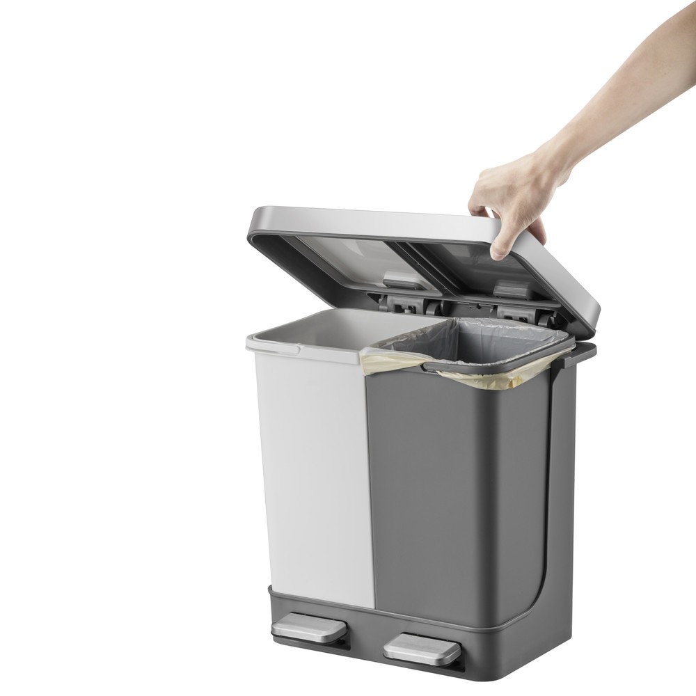 Productafbeelding nr. 13: Pedaalemmer EKO Hana Duo, 2x10 liter, wit, grijs