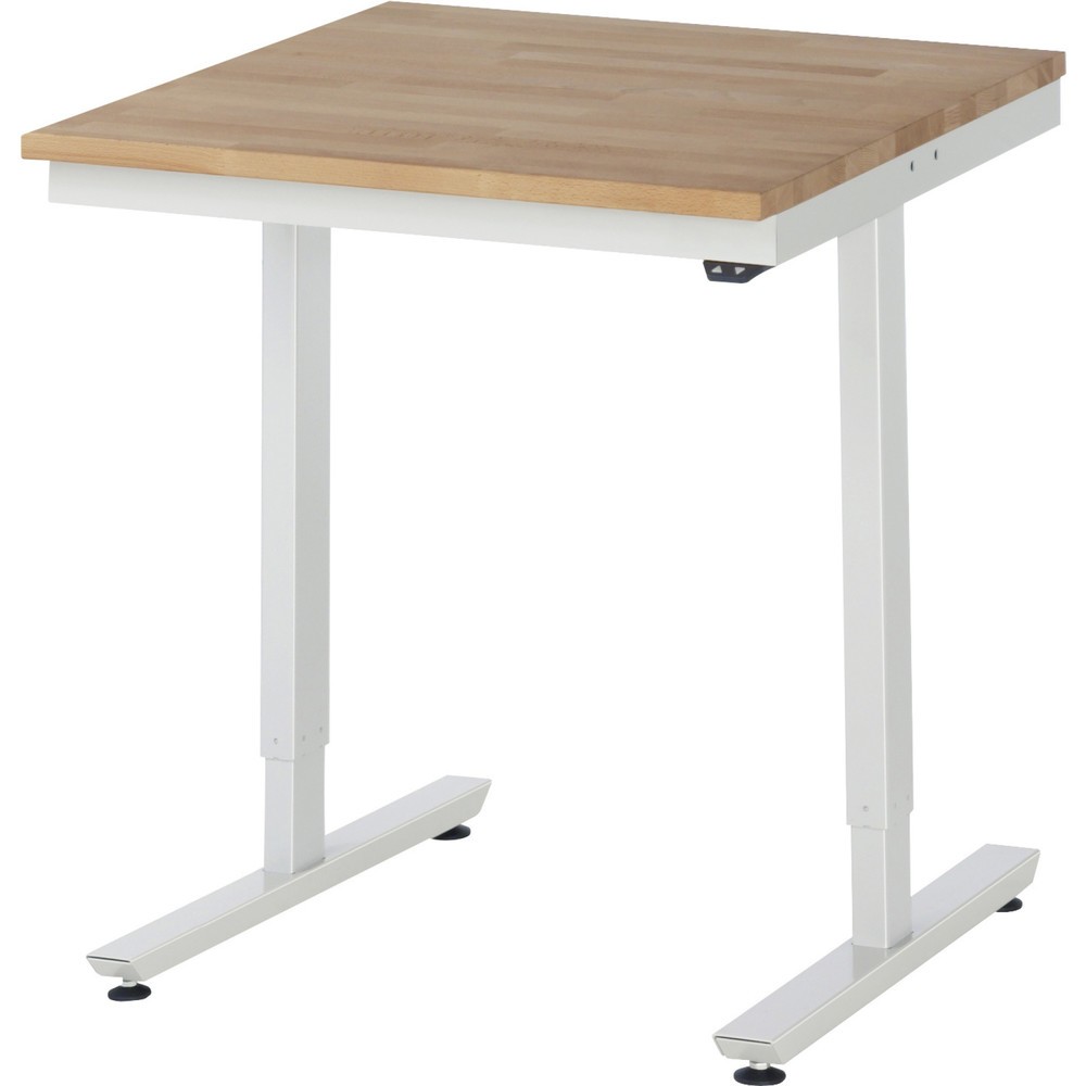Product afbeelding: Elektrisch in hoogte verstelbare werktafel RAU serie adlatus 300, hxbxd 720-1.120 x 750 x 800 mm, massief beuken werkblad