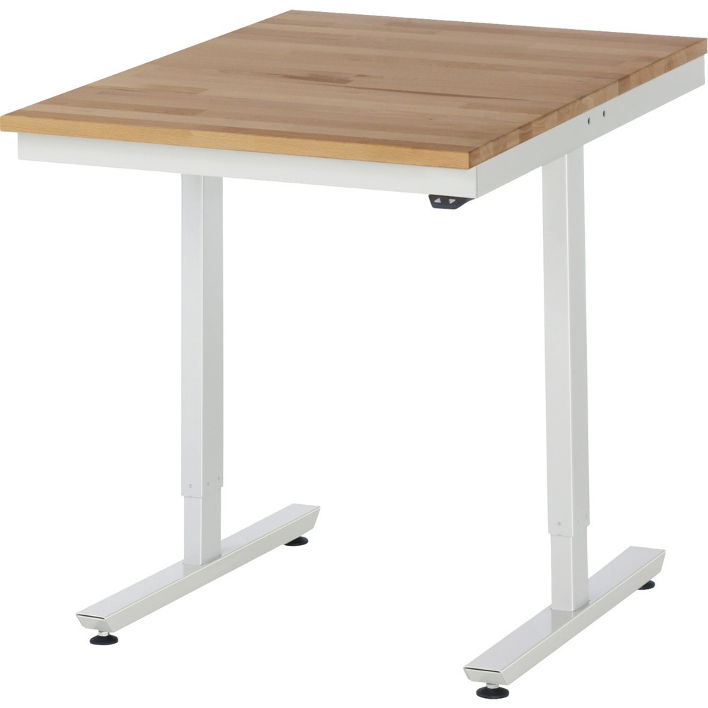 Product afbeelding: Elektrisch in hoogte verstelbare werktafel RAU serie adlatus 300, hxbxd 720-1.120 x 750 x 1.000 mm, massief beuken werkblad