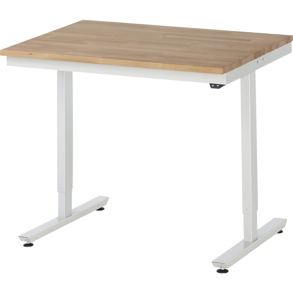 Product afbeelding: Elektrisch in hoogte verstelbare werktafel RAU serie adlatus 300, hxbxd 720-1.120 x 1.000 x 800 mm, massief beuken werkblad