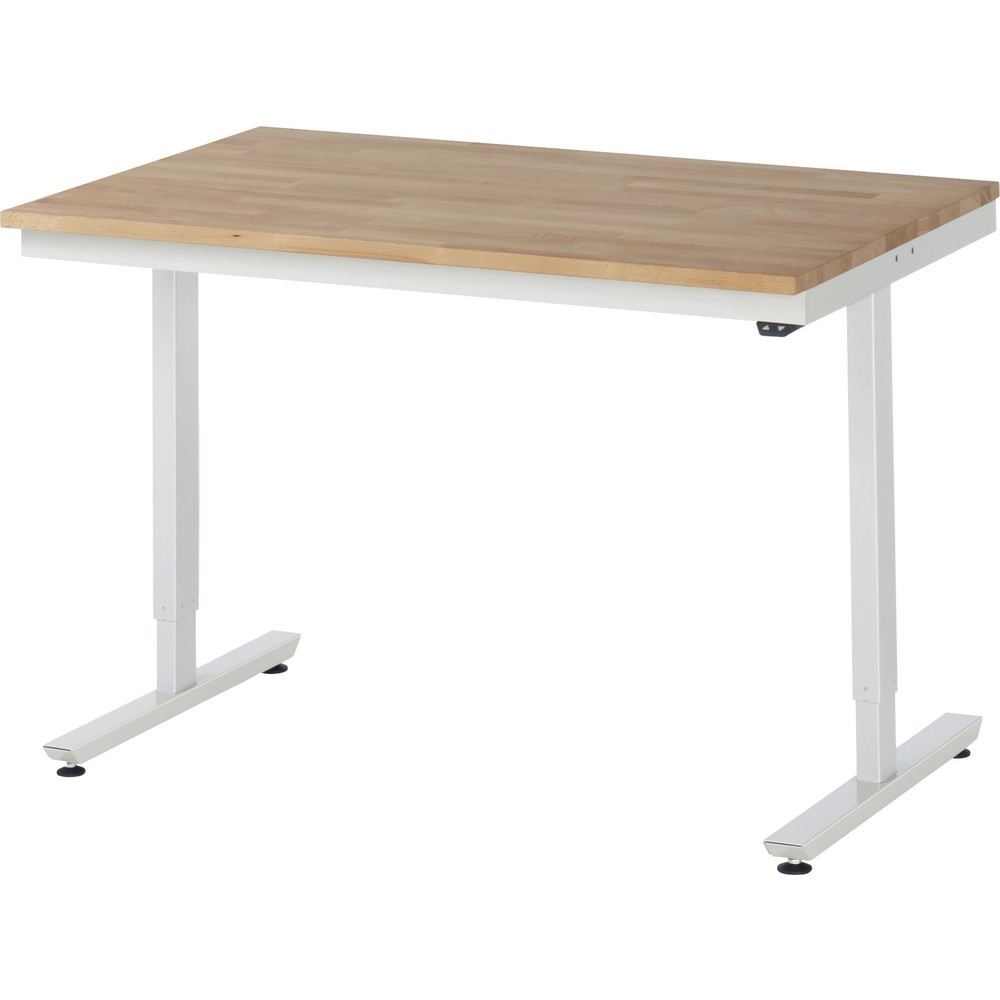 Product afbeelding: Elektrisch in hoogte verstelbare werktafel RAU serie adlatus 300, hxbxd 720-1.120 x 1.250 x 800 mm, massief beuken werkblad