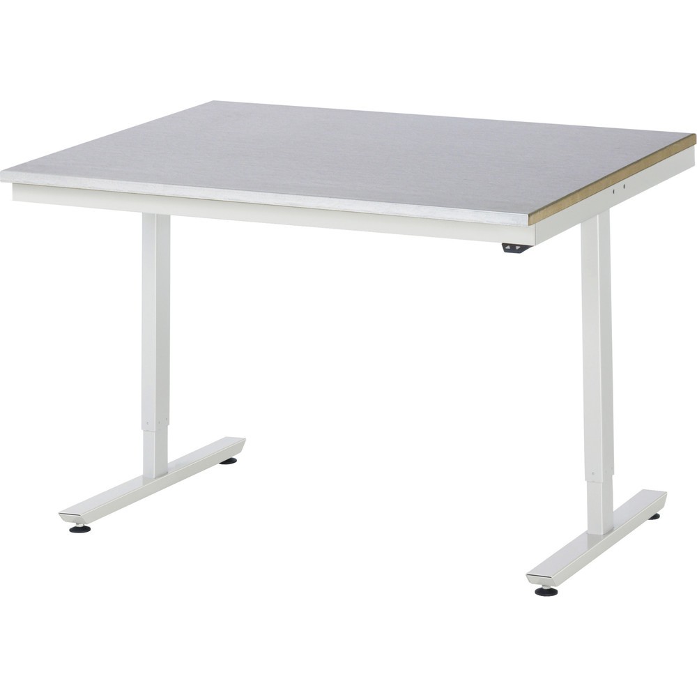 Product afbeelding: Elektrisch in hoogte verstelbare werktafel RAU serie adlatus 300, hxbxd 720-1.120 x 1.250 x 1.000 mm, werkblad van roestvrijstalen plaat