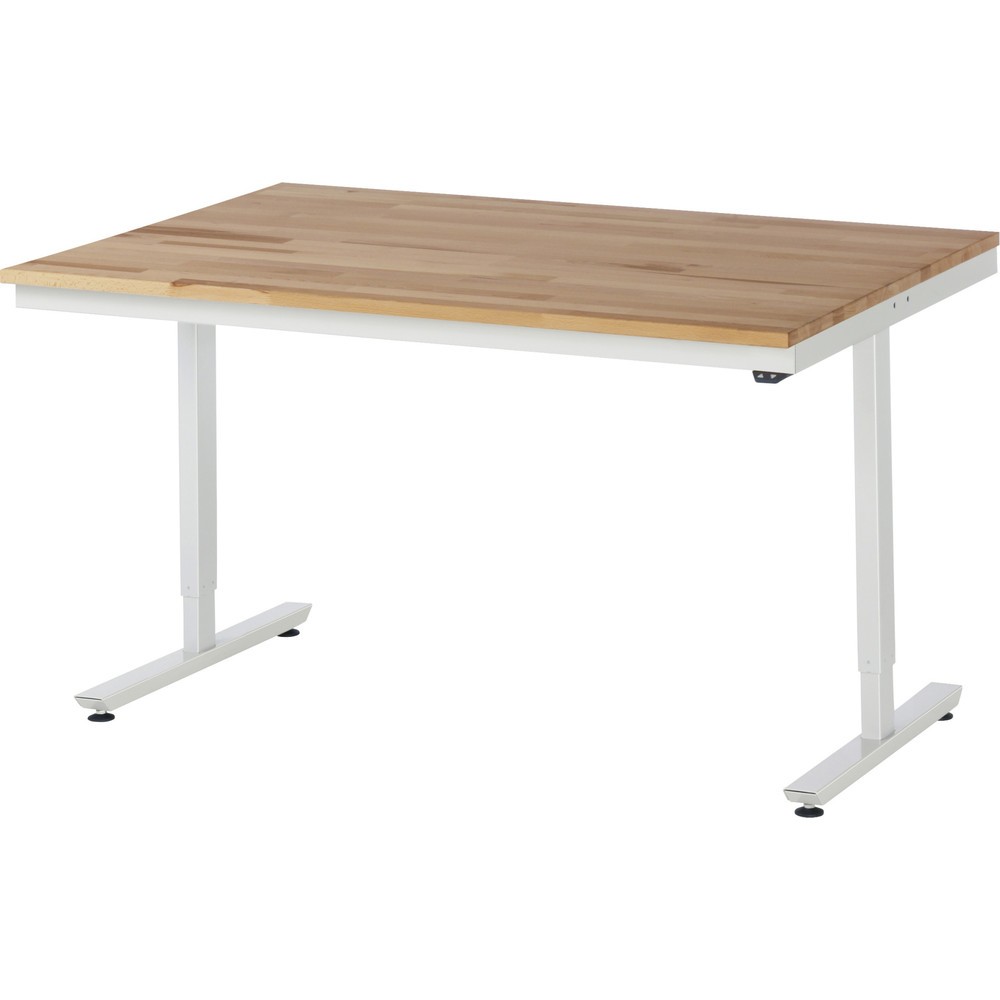 Product afbeelding: Elektrisch in hoogte verstelbare werktafel RAU serie adlatus 300, hxbxd 720-1.120 x 1.500 x 1.000 mm, massief beuken werkblad