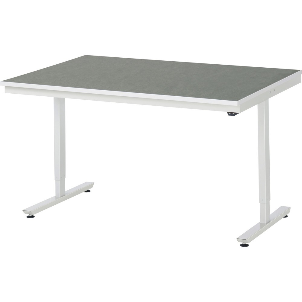 Product afbeelding: Elektrisch in hoogte verstelbare werktafel RAU serie adlatus 300, hxbxd 720-1.120 x 1.500 x 1.000 mm, werkblad met Universal- / linoleumlaag