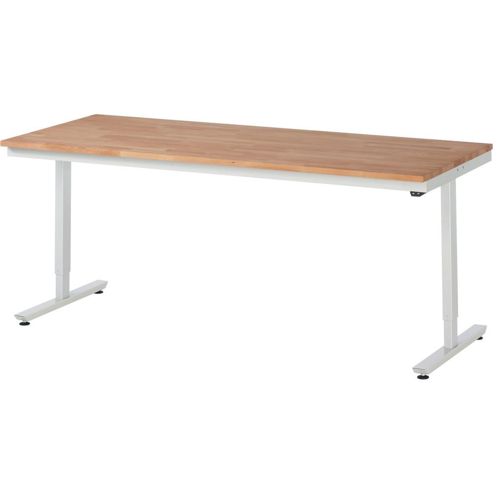 Product afbeelding: Elektrisch in hoogte verstelbare werktafel RAU serie adlatus 300, hxbxd 720-1.120 x 2.000 x 800 mm, massief beuken werkblad
