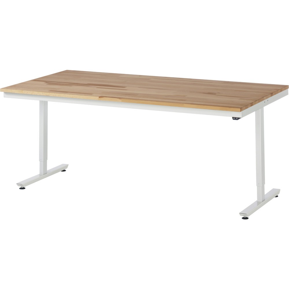 Productafbeelding nr. 1: Elektrisch in hoogte verstelbare werktafel RAU serie adlatus 300, hxbxd 720-1.120 x 2.000 x 1.000 mm, massief beuken werkblad