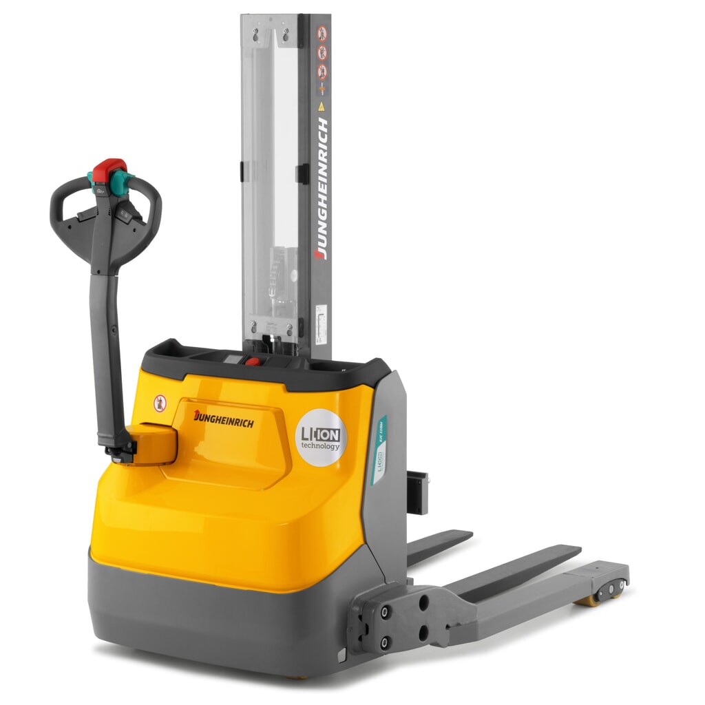 Elektrische stapelaar Jungheinrich EJC 110i E, monomast, hefhoogte 1.230 mm, draagvermogen 1.000 kg, proportionele hydraulica, wielarmafstand 891 mm Product afbeelding: Elektrische stapelaar Jungheinrich EJC 110i E, monomast, hefhoogte 1.230 mm, draagvermogen 1.000 kg, proportionele hydraulica, wielarmafstand 891 mm