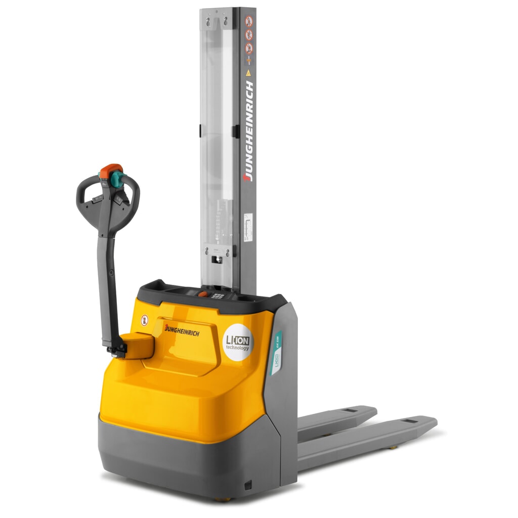Elektrische stapelaar Jungheinrich EJC 110i E, monomast, hefhoogte 1.290 mm, draagvermogen 1000 kg, proportionele hydraulica Product afbeelding: Elektrische stapelaar Jungheinrich EJC 110i E, monomast, hefhoogte 1.290 mm, draagvermogen 1000 kg, proportionele hydraulica
