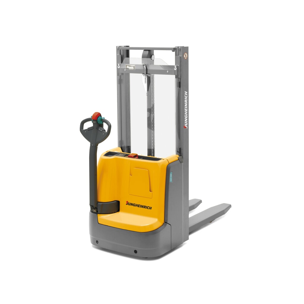 Product afbeelding: Elektrische stapelaar Jungheinrich EJC 110/ZT, tweevoudige telescoop hefmast, hefhoogte 3.290 mm, draagvermogen 1.000 kg, proportionele hydraulica, Aquamatik