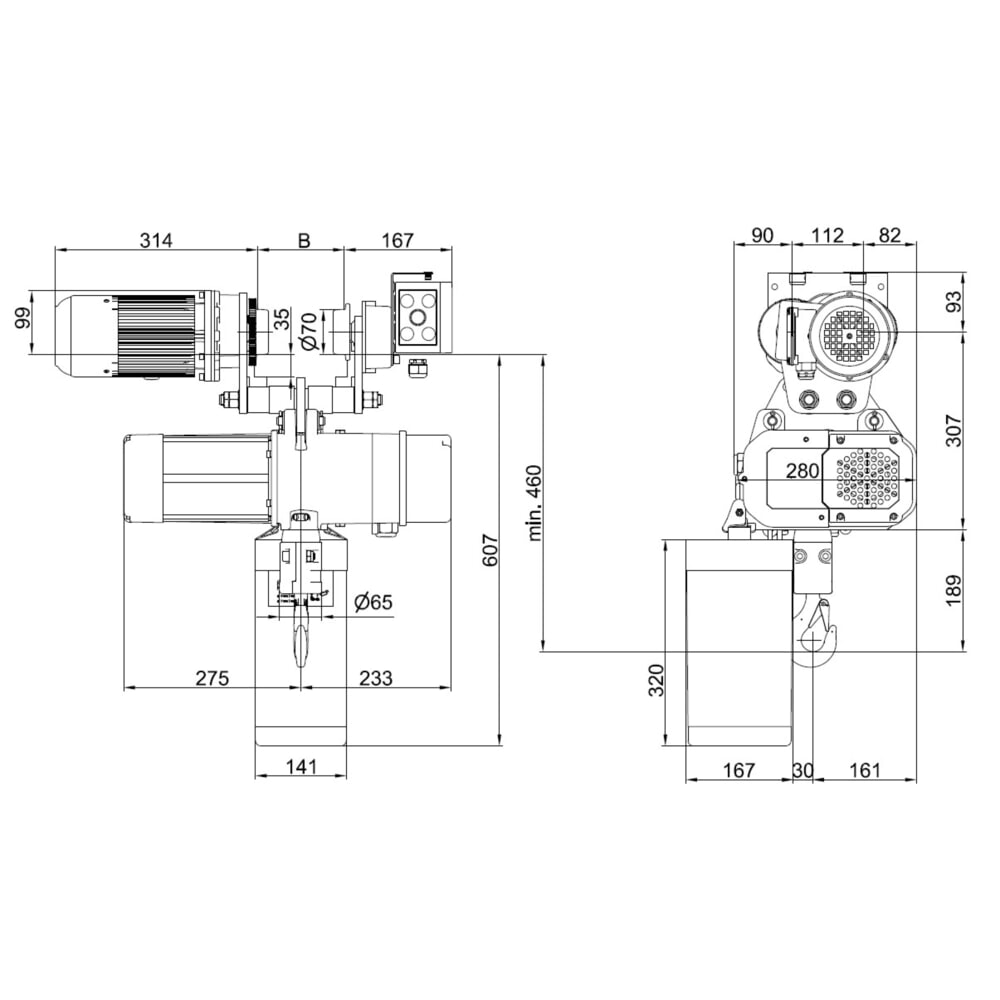 Productafbeelding nr. 7: Elektrische takel LIFTKET, S-Line met elektrisch rijwerk, draagvermogen 500 kg, 8/2 m/min
