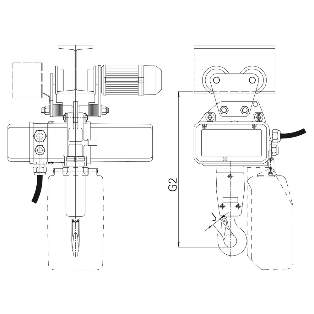 Productafbeelding nr. 2: Elektrische takel LIFTKET, S-Line met handrijwerk, draagvermogen 125 kg, 8/2 m/min
