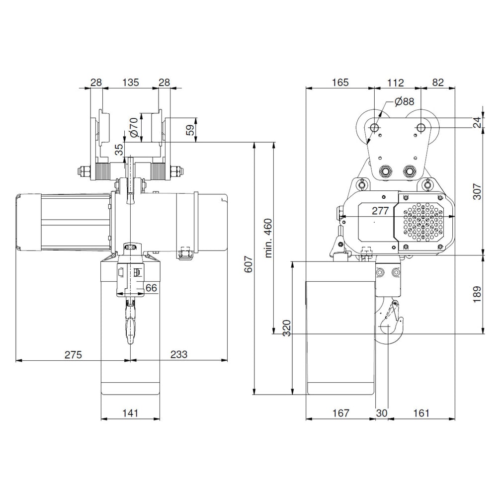Productafbeelding nr. 7: Elektrische takel LIFTKET, S-Line met handrijwerk, draagvermogen 500 kg, 8/2 m/min