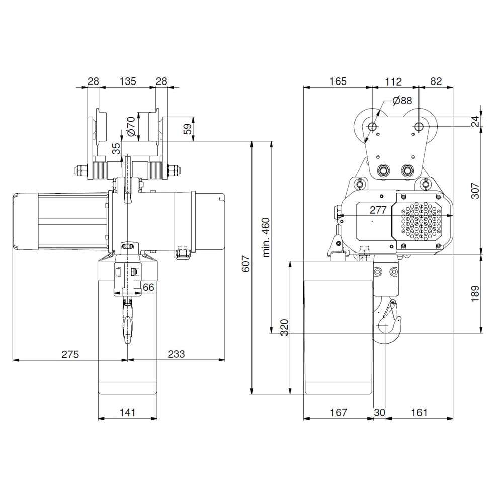 Productafbeelding nr. 7: Elektrische takel LIFTKET, S-Line met handrijwerk, draagvermogen 1.000 kg, 6/1,5 m/min