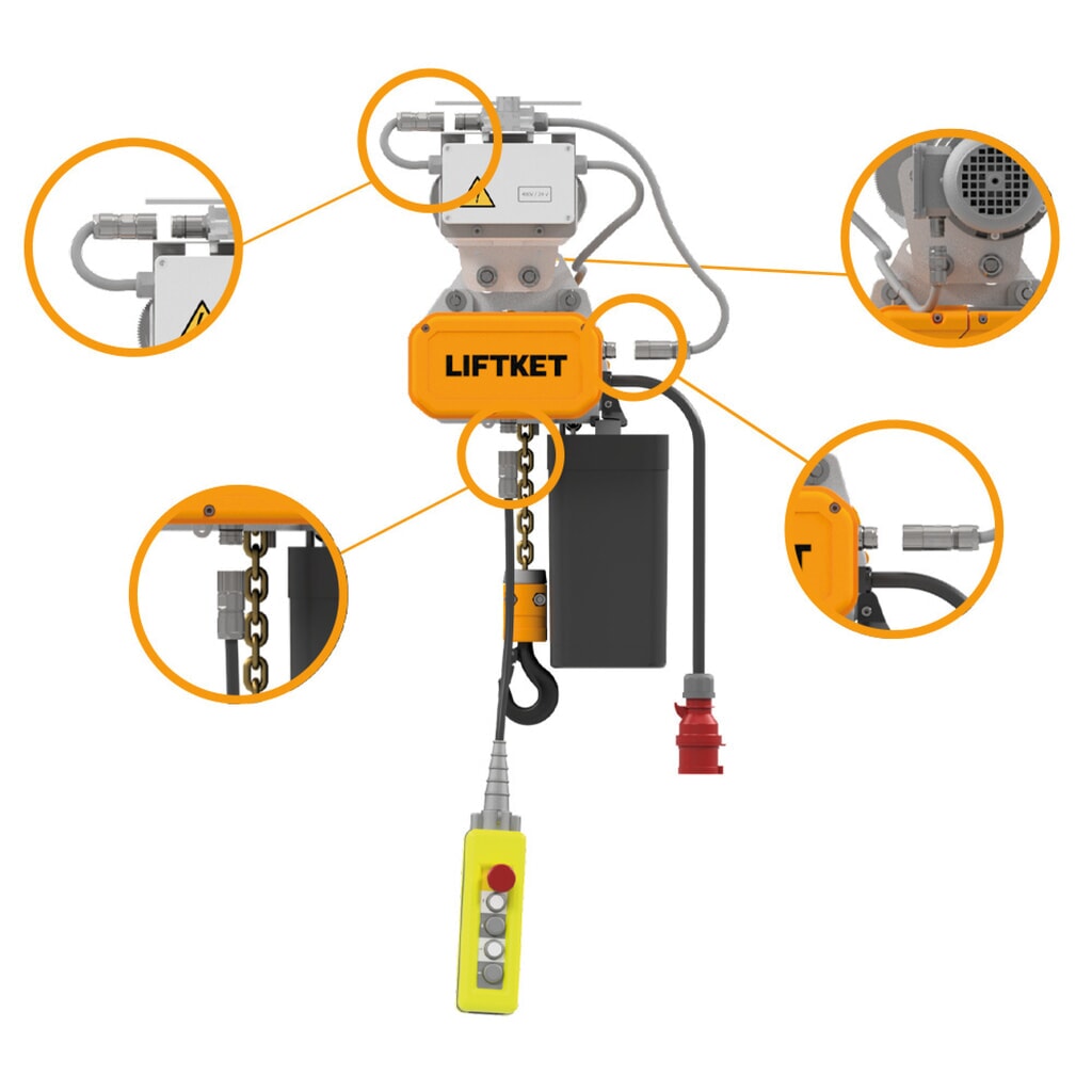 Productafbeelding nr. 4: Elektrische takel LIFTKET, S-Line met ophangsysteem met 1 gat, draagvermogen 250 kg, 8/2 m/min