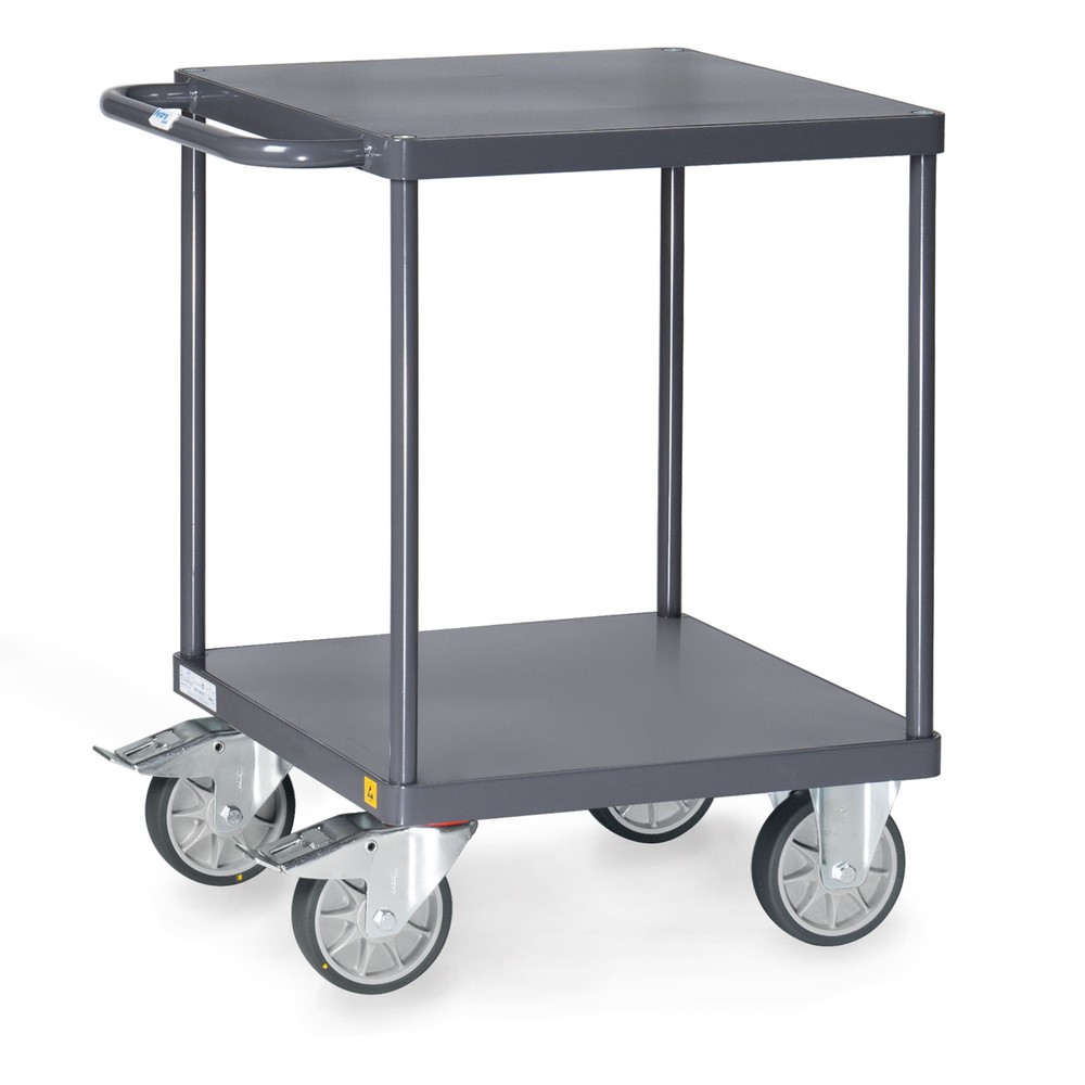 Product afbeelding: ESD tafel- en montagewagen fetra® met legborden van plaatstaal van 600 x 600 mm