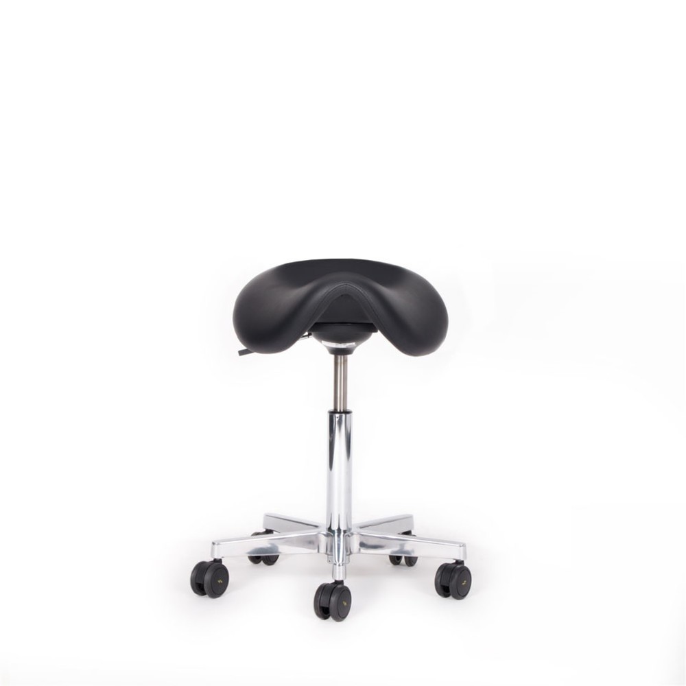 Product afbeelding: ESD veilige rolkruk met zadelzitting lento sella SL12, geleidend mengsel van stoffen, Skai® kunstleer, zwart