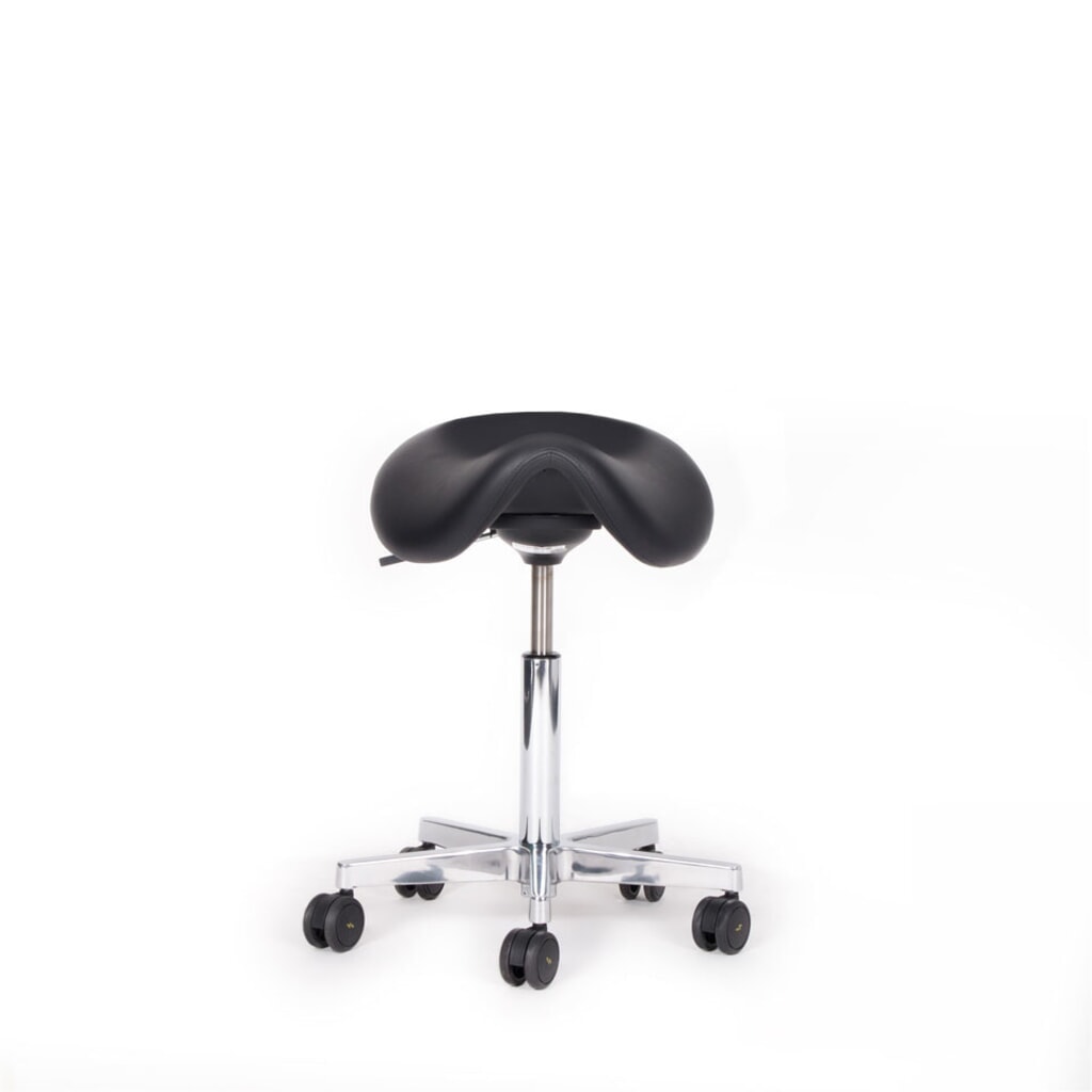 Product afbeelding: ESD veilige rolkruk met zadelzitting lento sella SL12, geleidend mengsel van stoffen, Skai® kunstleer, zwart