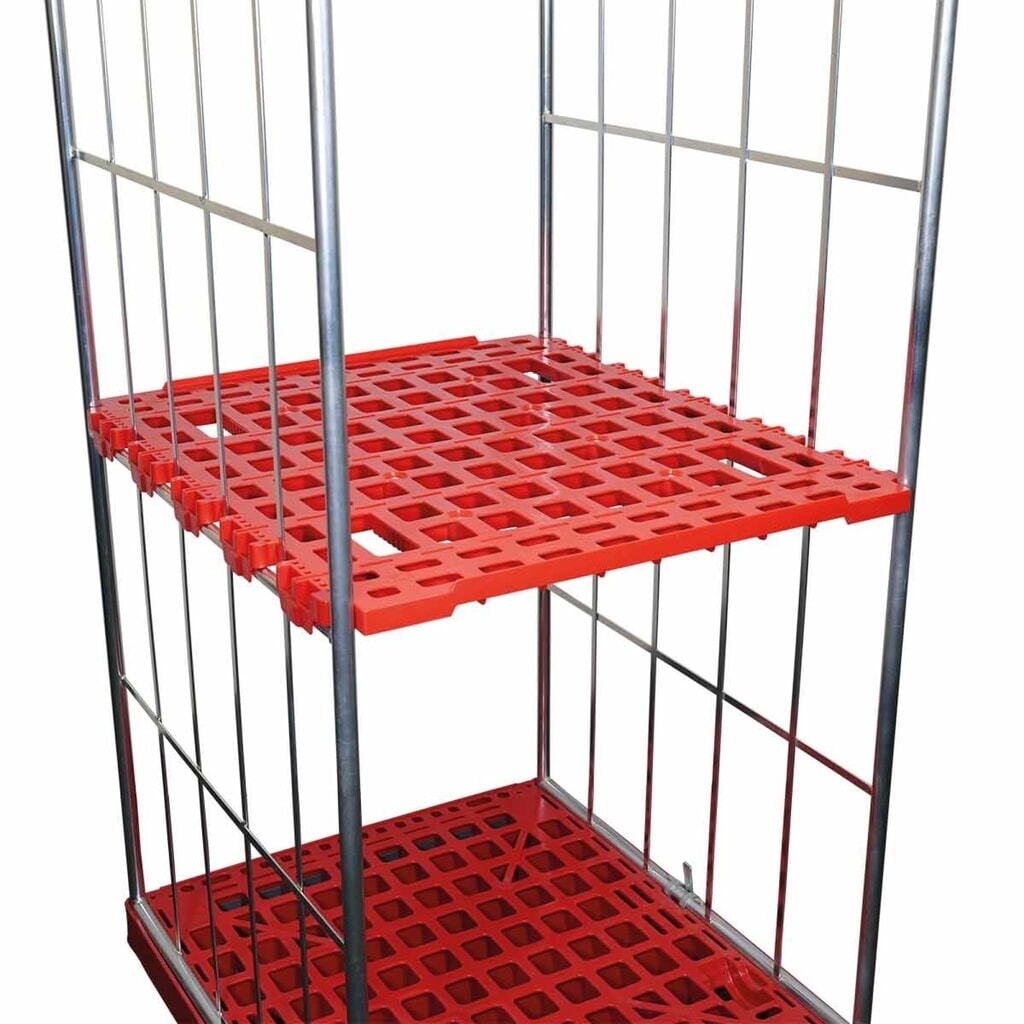 Etage van HDPE voor rolcontainer CLASSIC 2-zijdig, bxd 710 x 810 mm, vuurrood Product afbeelding: Etage van HDPE voor rolcontainer CLASSIC 2-zijdig, bxd 710 x 810 mm, vuurrood