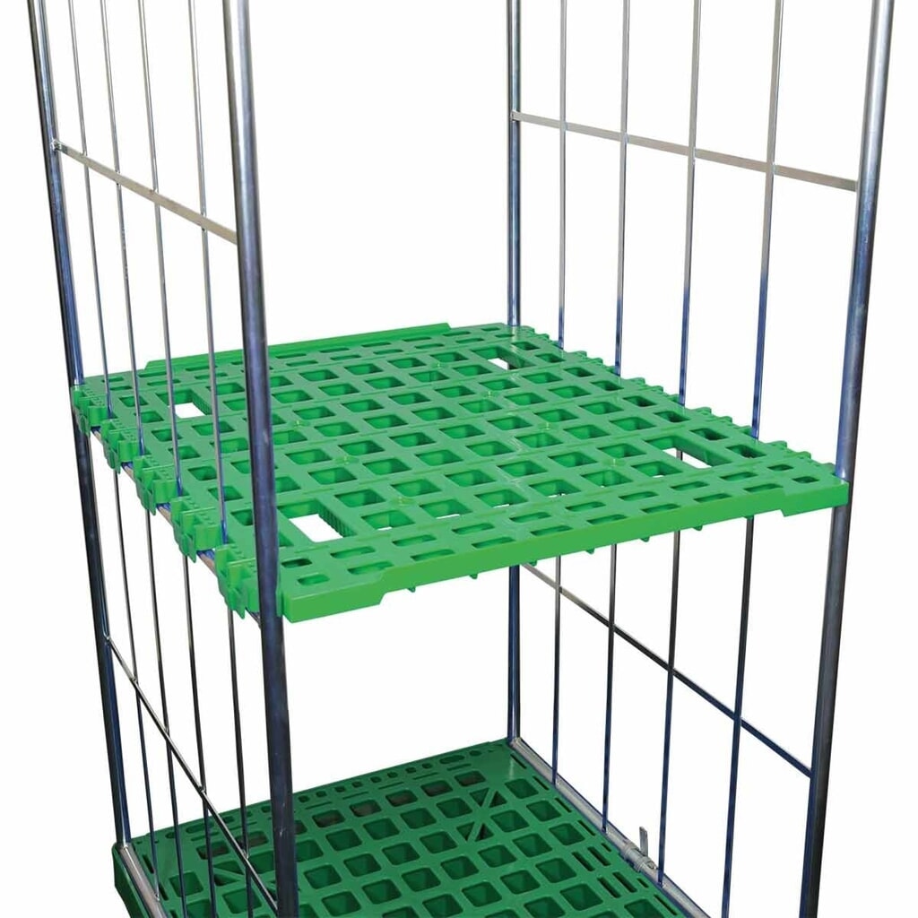 Product afbeelding: Etage van HDPE voor rolcontainer CLASSIC 2-zijdig, bxd 710 x 810 mm, verkeersgroen