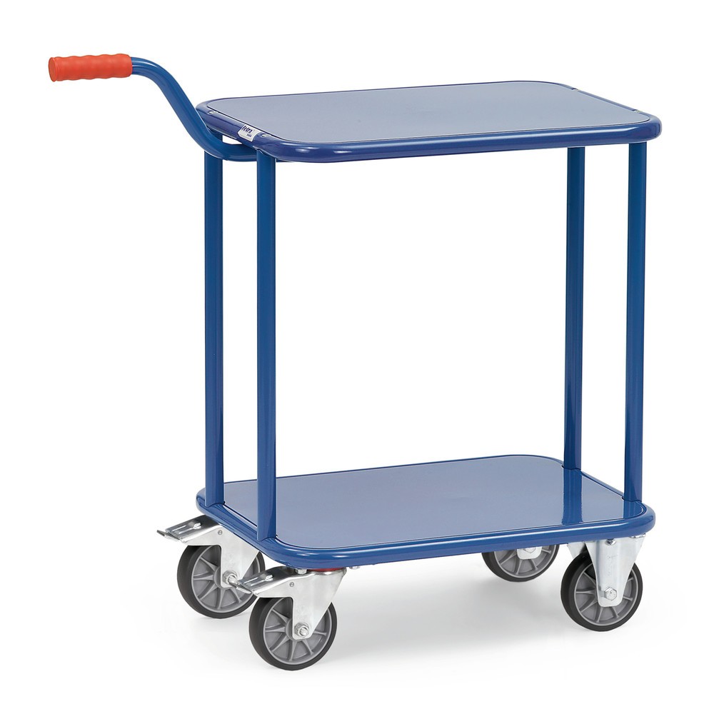 Product afbeelding: Etagehandwagen fetra®, met stalen legborden, 2 etages van 600 x 450 mm