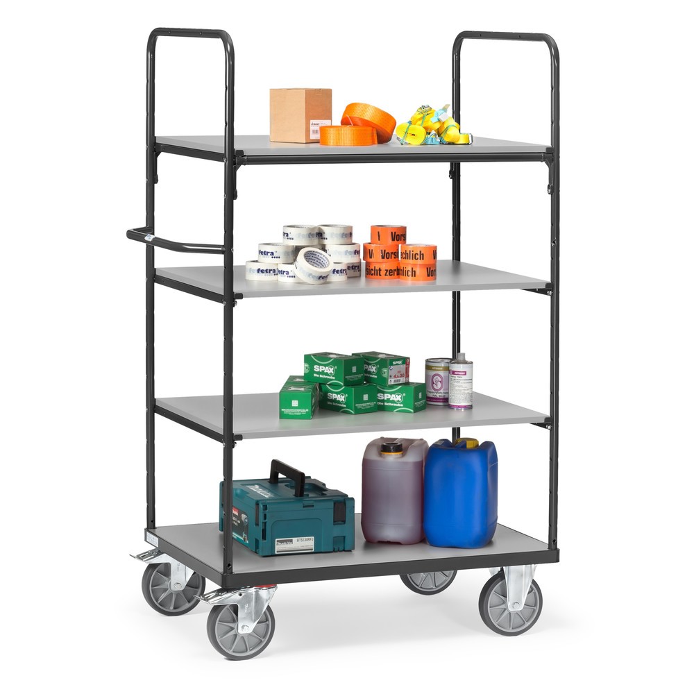 Productafbeelding nr. 2: Etagewagen fetra® met houten legborden, 4 etages van 1.200 x 800 mm, hoogte 1.800 mm, antracietgrijs