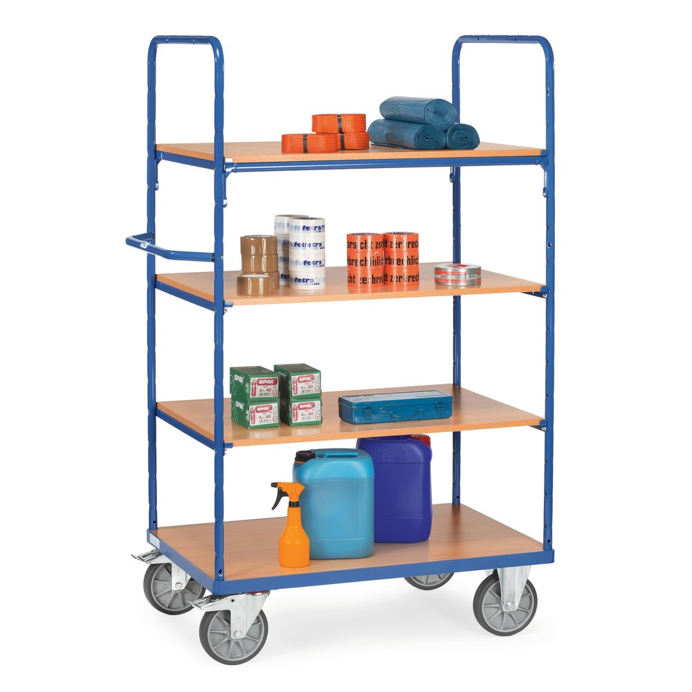 Productafbeelding nr. 2: Etagewagen fetra® met houten legborden, 4 etages van 1.000 x 700 mm, hoogte 1.800 mm