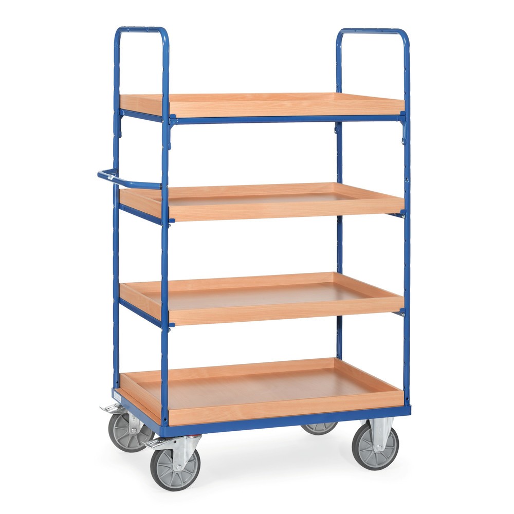 Product afbeelding: Etagewagen fetra® met legborden met opstaande rand, 4 etages van 1.200 x 800 mm, hoogte 1.800 mm