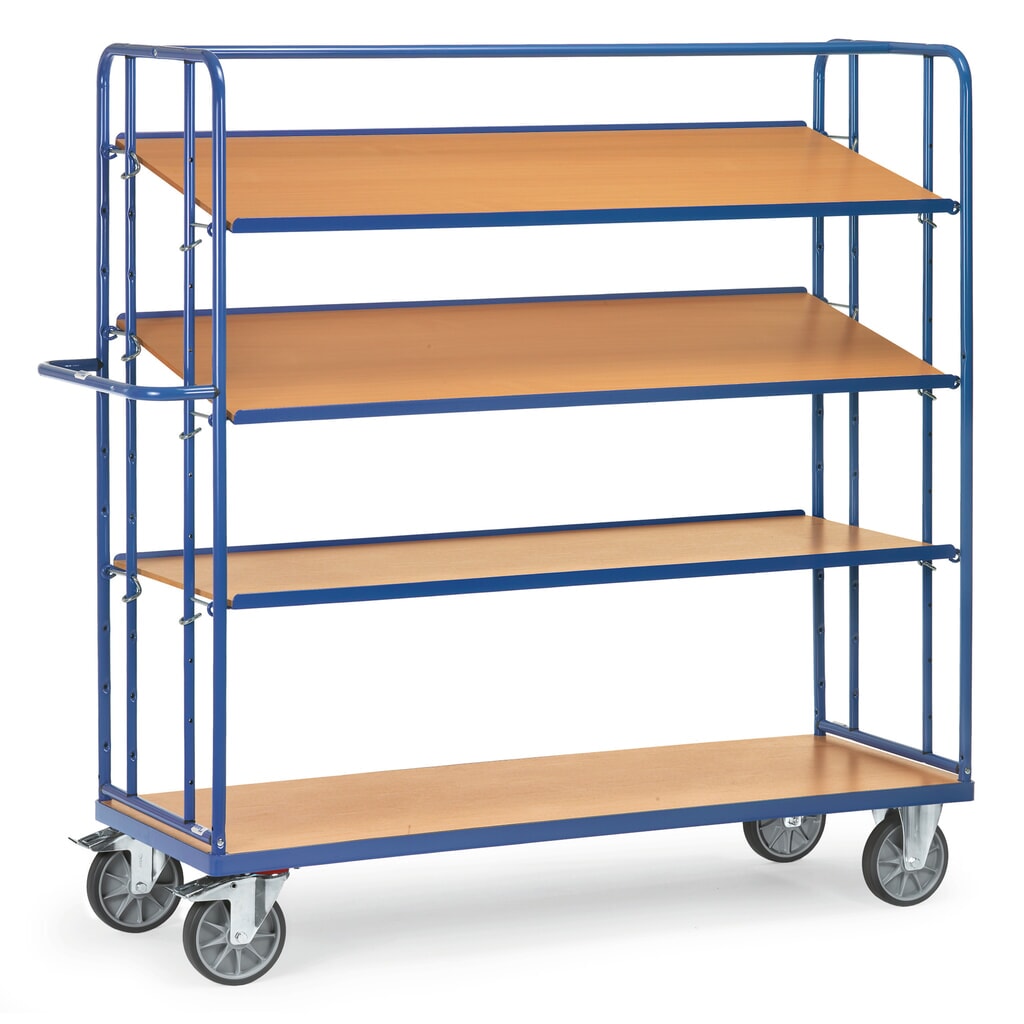 Product afbeelding: Etagewagen fetra® voor eurobakken, draagvermogen 500 kg, 4 etages van 1.250 x 610 mm