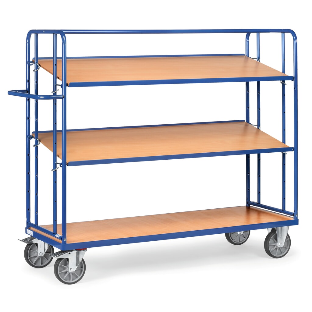 Etagewagen fetra® voor eurobakken, draagvermogen 500 kg, 3 etages van 1.250 x 610 mm Product afbeelding: Etagewagen fetra® voor eurobakken, draagvermogen 500 kg, 3 etages van 1.250 x 610 mm