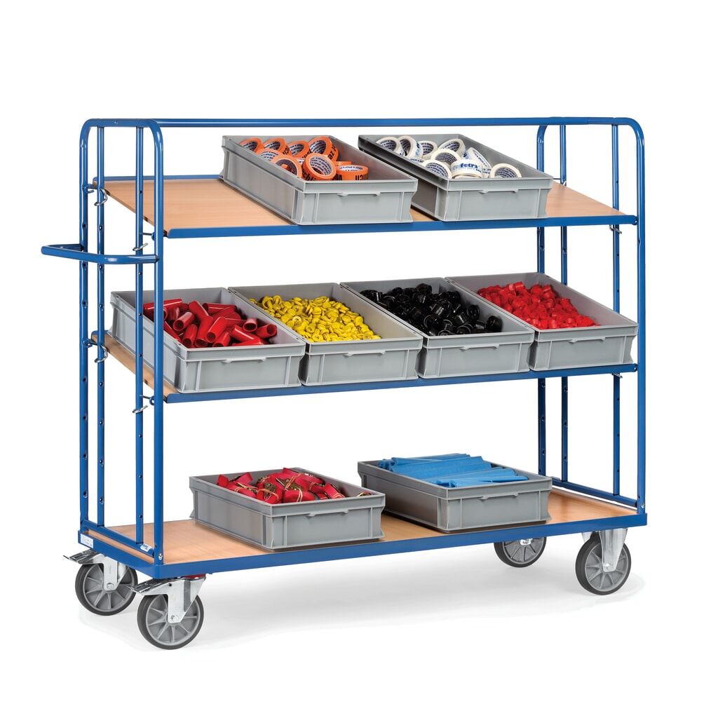 Productafbeelding nr. 3: Etagewagen fetra® voor eurobakken, draagvermogen 500 kg, 3 etages van 1.250 x 610 mm