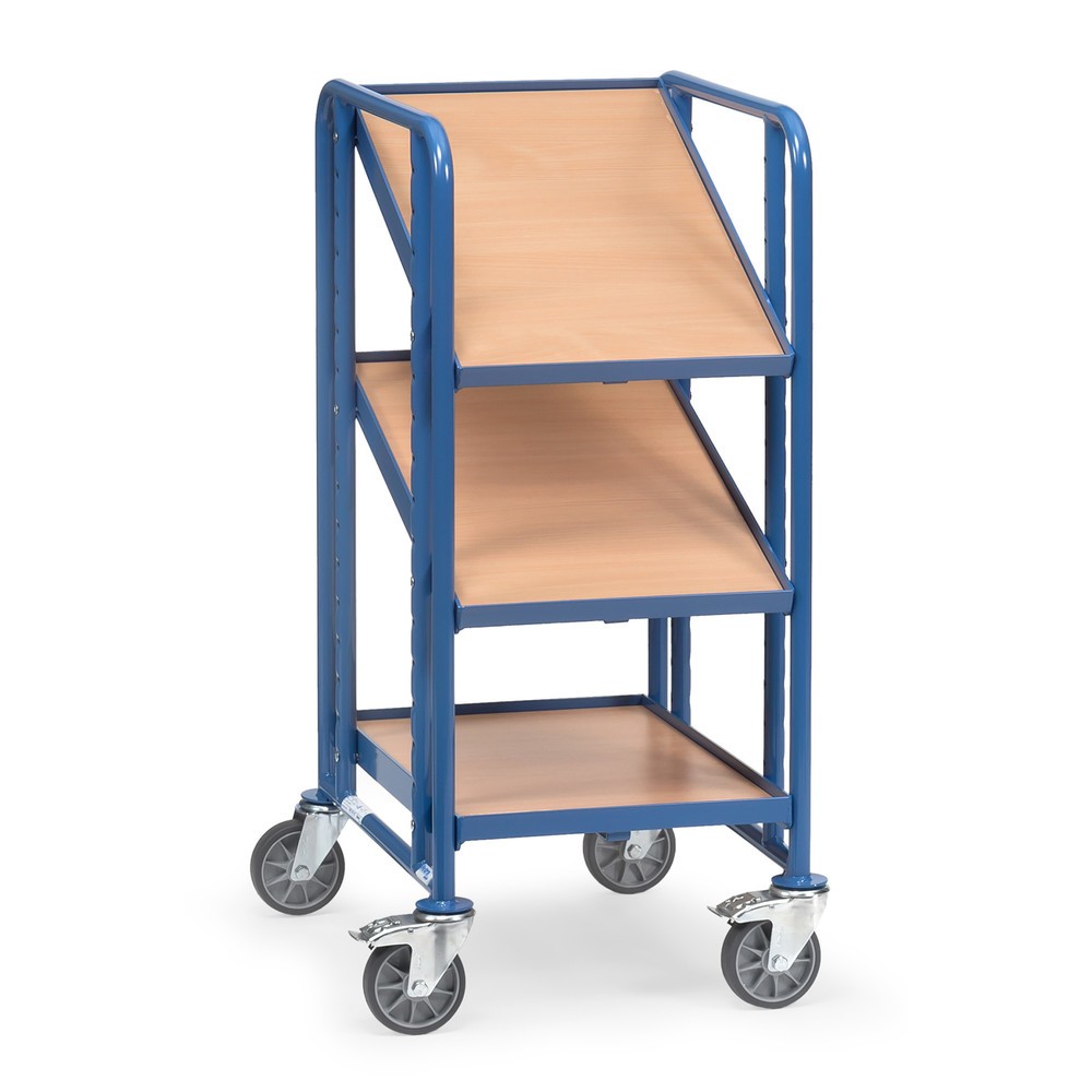 Product afbeelding: Etagewagen fetra® voor eurobakken, met legborden, draagvermogen 250 kg, 3 etages van 410 x 610 mm