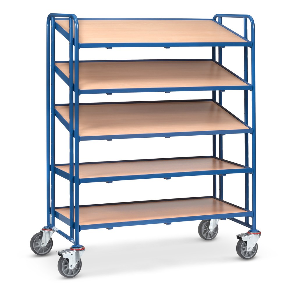 Product afbeelding: Etagewagen fetra® voor eurobakken, met legborden, draagvermogen 300 kg, 5 etages van 1.240 x 610 mm
