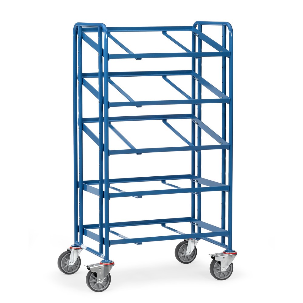 Product afbeelding: Etagewagen fetra® voor eurobakken, open frame, draagvermogen 300 kg, 5 etages van 820 x 610 mm