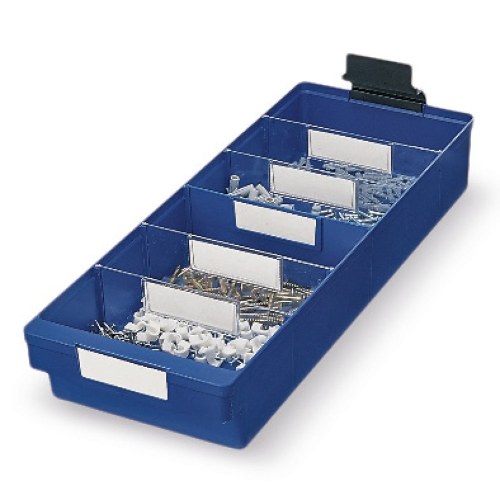 Product afbeelding: Etiketten voor magazijnbakken van polypropyleen zonder kijkopening, wit, breedte 186 mm