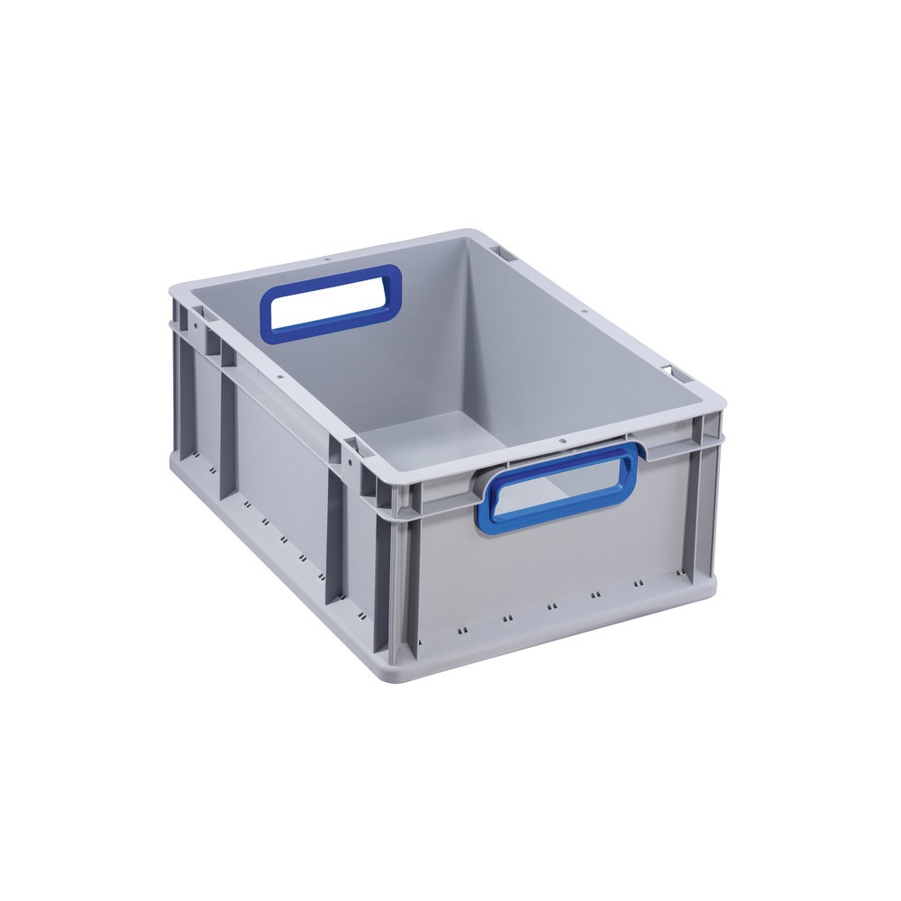Product afbeelding: Euro-stapelbak, met blauwe greepopeningen, 16 liter