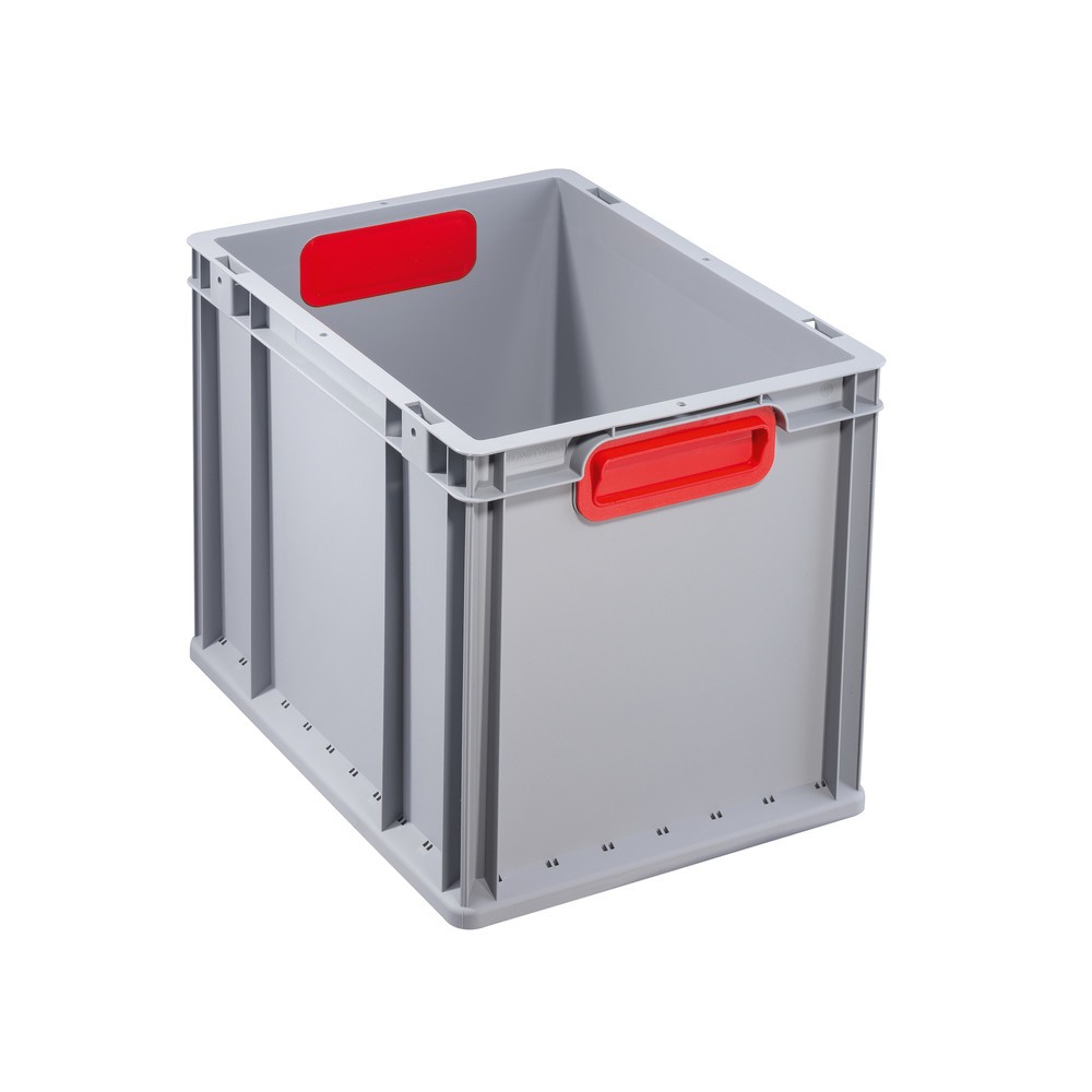 Product afbeelding: Euro-stapelbak, met rode verzonken grepen, 30 liter