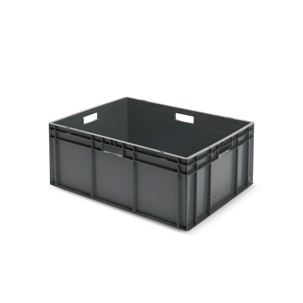Product afbeelding: Euro-stapelbak, wanden + bodem gesloten, 127 liter, grijs, handgrepen