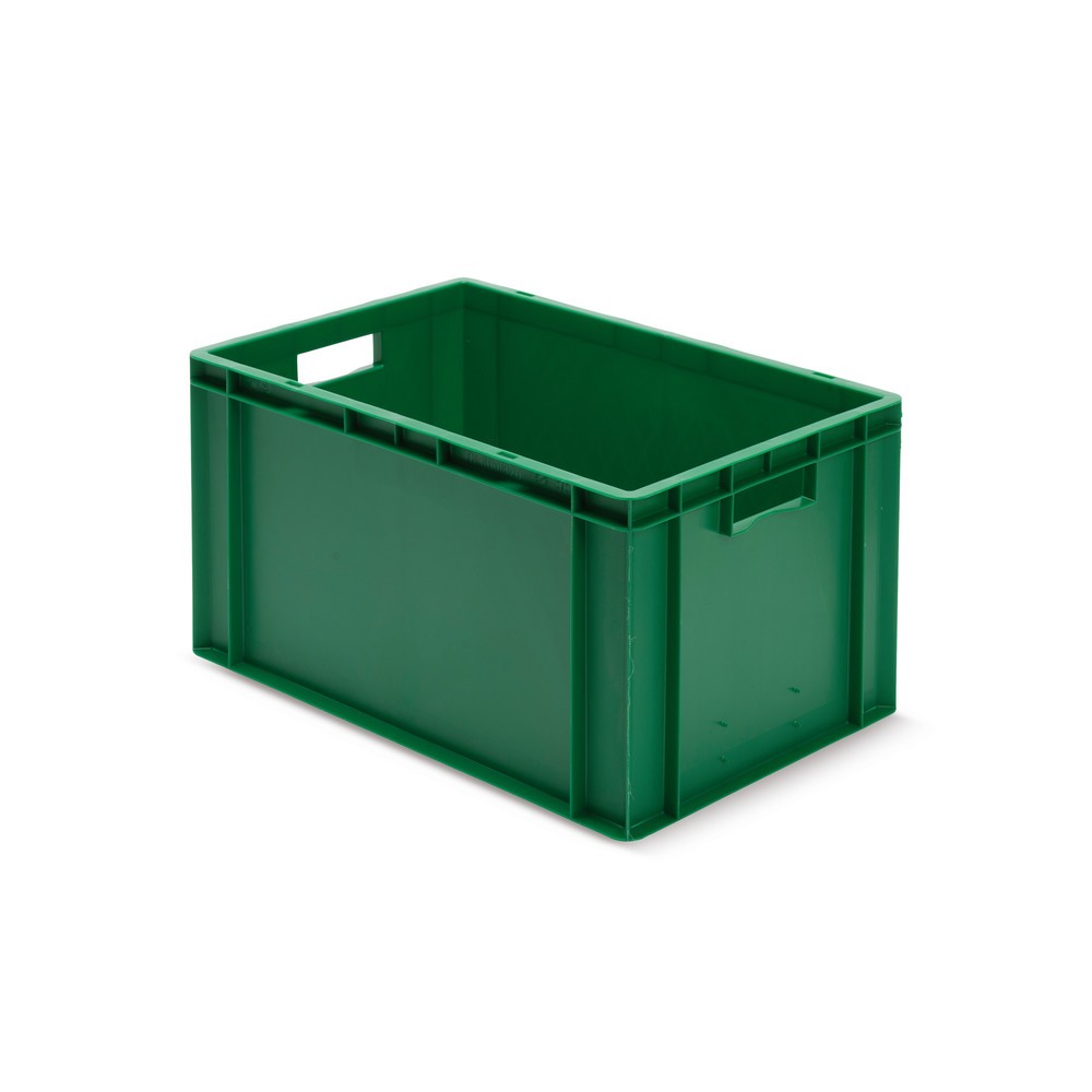 Productafbeelding nr. 1: Euro-stapelbak, wanden + bodem gesloten, 61 liter, groen, handgrepen