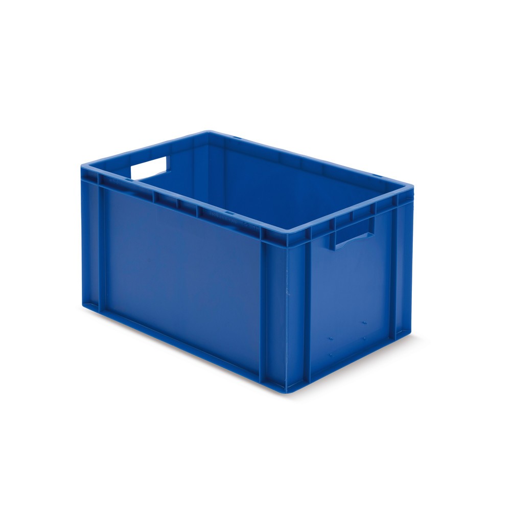 Productafbeelding nr. 1: Euro-stapelbak, wanden + bodem gesloten, 61 liter, blauw, handgrepen