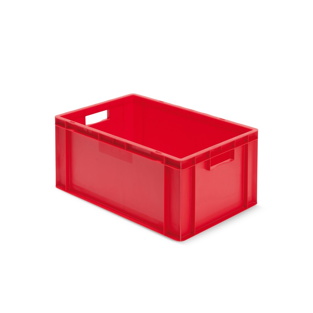 Productafbeelding nr. 1: Euro-stapelbak, wanden + bodem gesloten, 51 liter, rood, handgrepen