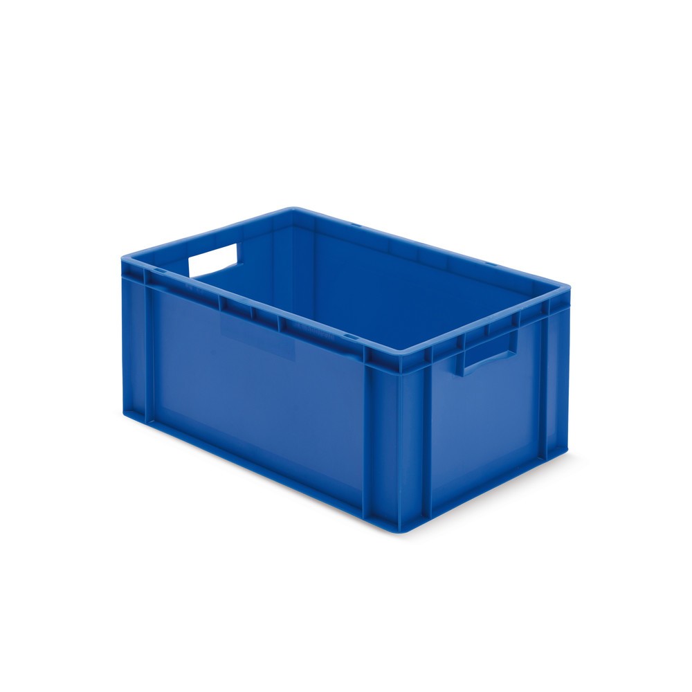Product afbeelding: Euro-stapelbak, wanden + bodem gesloten, 51 liter, blauw, handgrepen