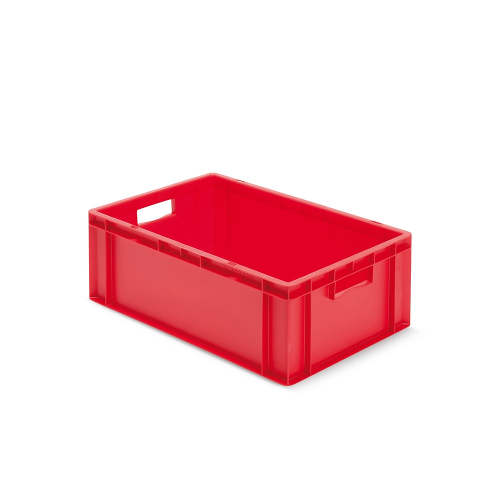 Productafbeelding nr. 1: Euro-stapelbak, wanden + bodem gesloten, 40 liter, rood, handgrepen