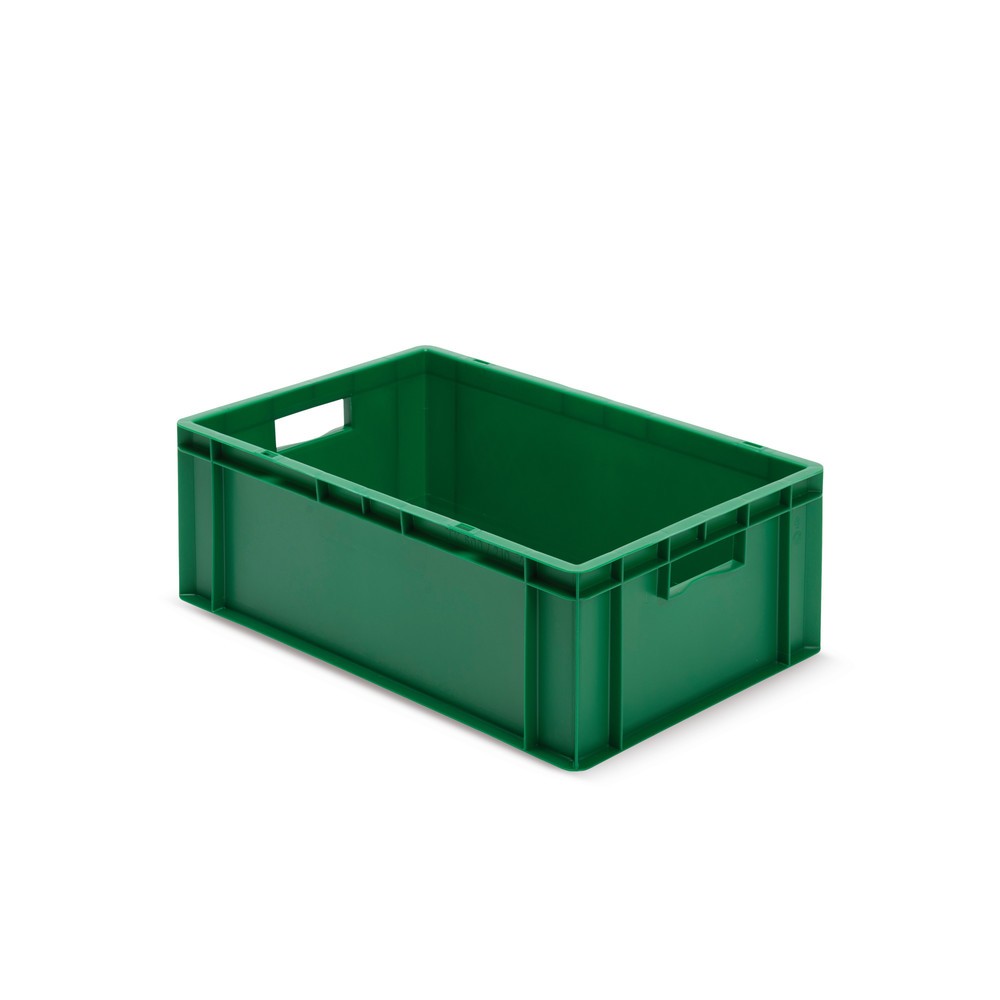 Product afbeelding: Euro-stapelbak, wanden + bodem gesloten, 40 liter, groen, handgrepen