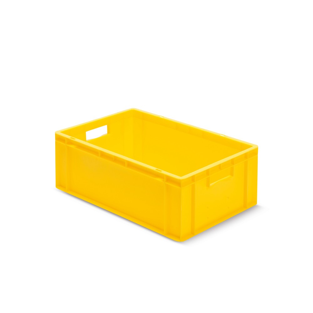 Product afbeelding: Euro-stapelbak, wanden + bodem gesloten, 40 liter, geel, handgrepen
