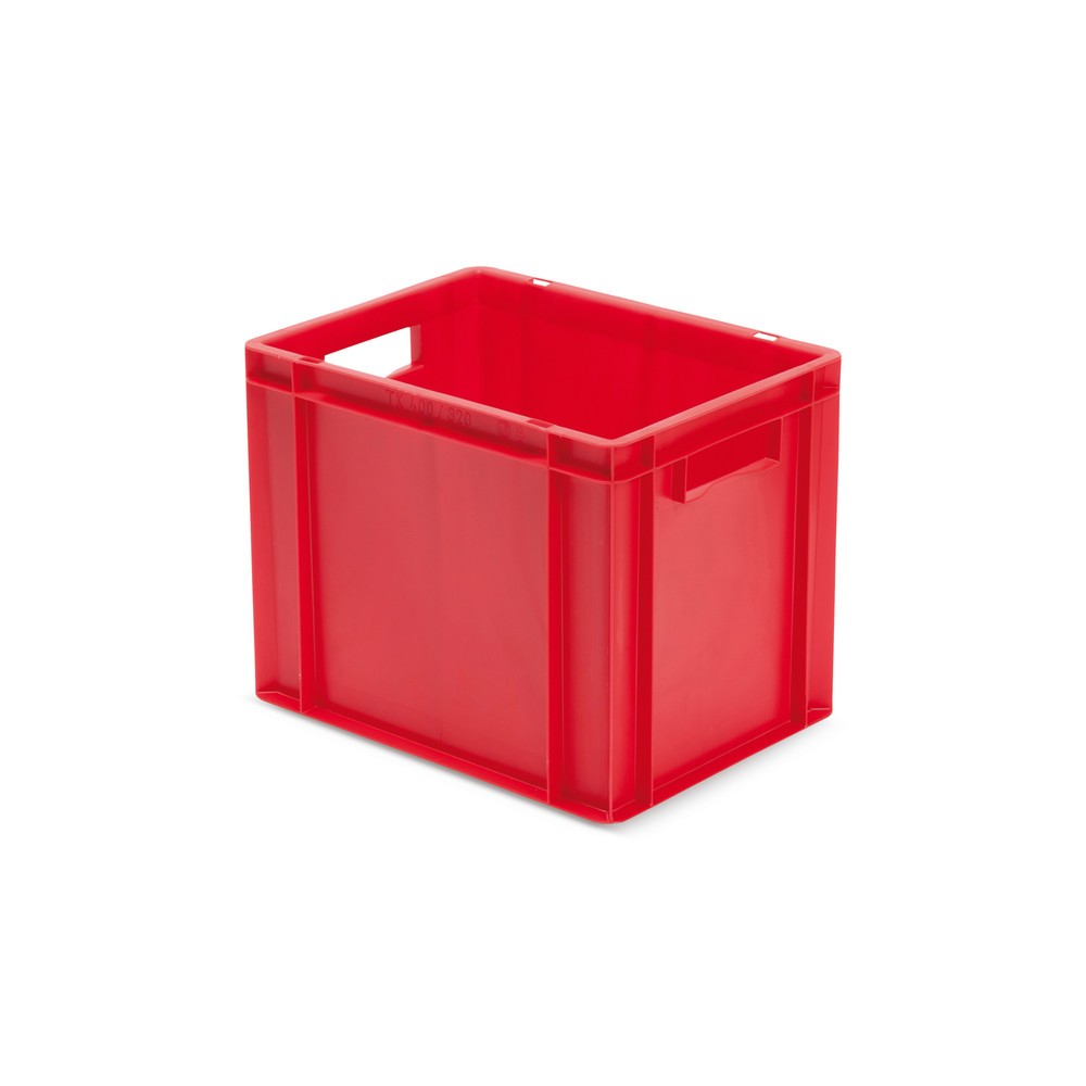Product afbeelding: Euro-stapelbak, wanden + bodem gesloten, 29 liter, rood, handgrepen